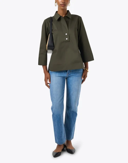 Aileen Green Cotton Top