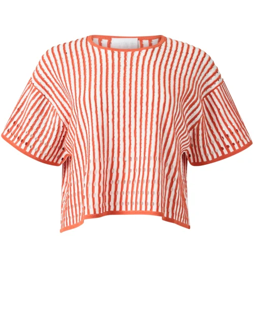 Nellie Coral Pinstripe Knit Top