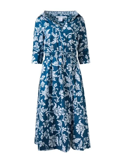 Navy Print Cotton Dress