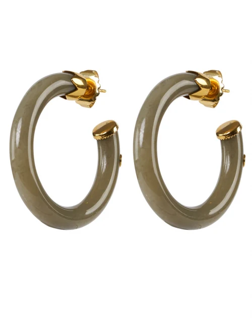 Creole Gray Resin Hoop Earrings