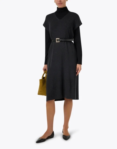 Charcoal Grey Wool Dress
