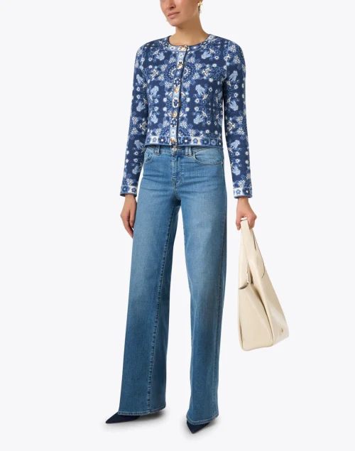 Geneve Double Button Wide Leg Jean