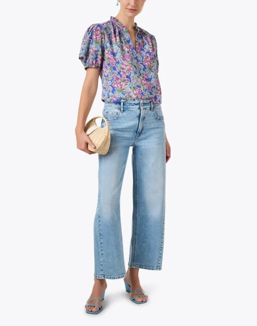 Bronte Blue Multi Floral Top