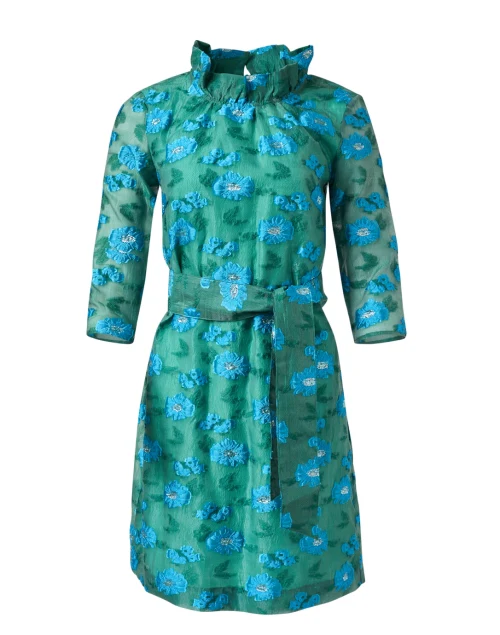 Claudine Green Floral Organza Dress