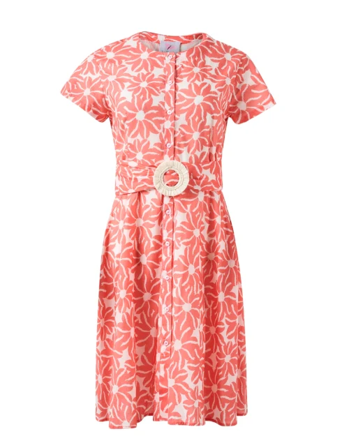 Coral Print Cotton Dress