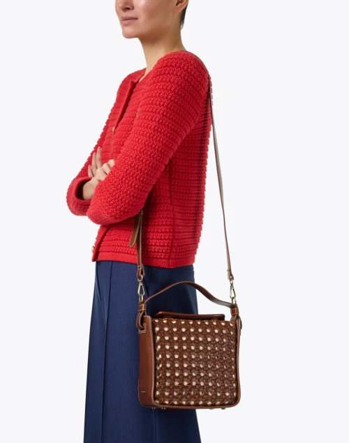 Megan Brown Woven Leather Bag