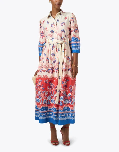 Marlene Multi Print Cotton Shirt Dress
