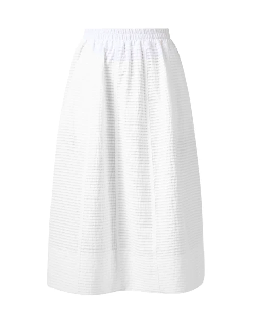 White Textured Cotton Skirt