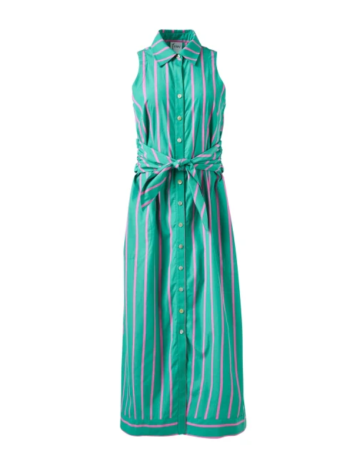 Ellis Green and Pink Striped Dress