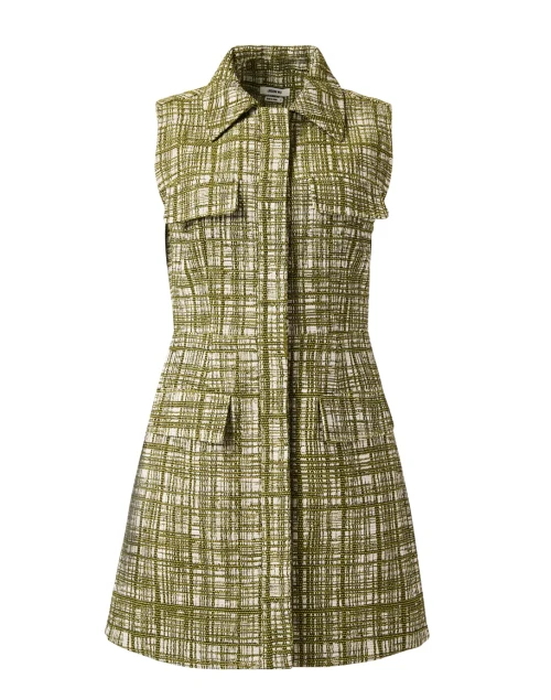 Green Tweed Shirt Dress