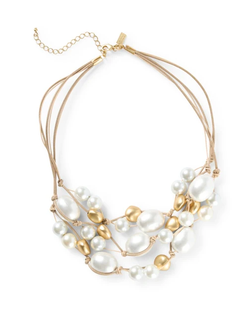 Pearl and Golden Beaded Necklace