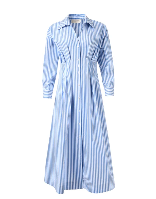 Sutton Blue and White Striped Shirt Dress