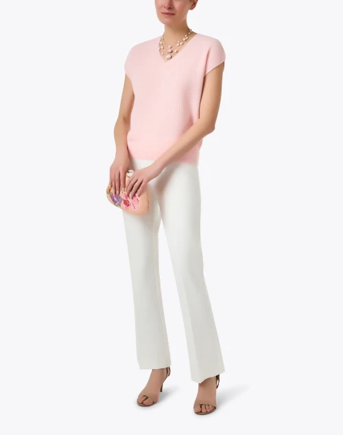 Pink Cashmere Cap Sleeve Sweater