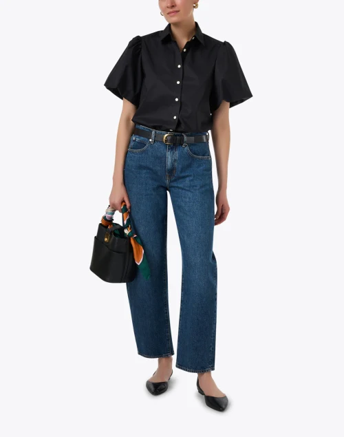 Angelina Black Puff Sleeve Blouse