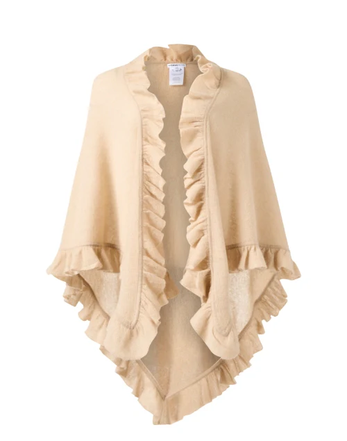 Beige Cashmere Signature Ruffle Shawl