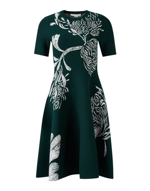 Green Floral Knit Dress