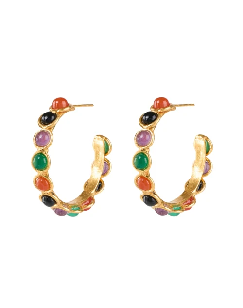 Winter Multi Stone Hoop Earrings