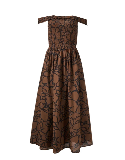 Britt Brown Print Cotton Dress