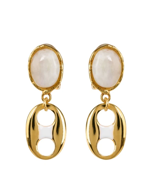 Neo Gold Moonstone Drop Earrings