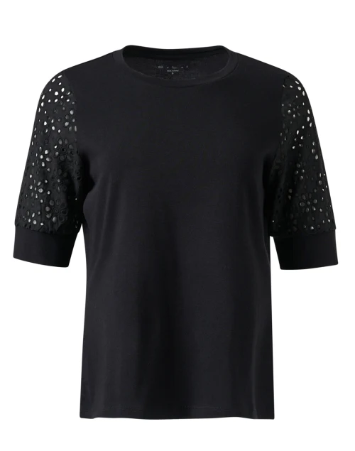 Black Eyelet Sleeve Top