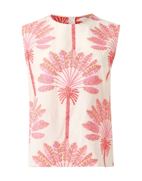 Abigail Ivory and Pink Embroidered Top