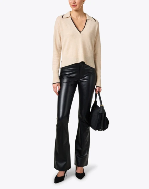 Beverly Black Faux Leather High Rise Flare Pant