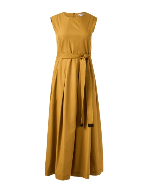 Amina Ochre Yellow Cotton Dress