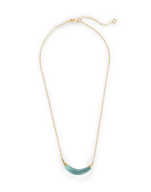 Blue Lucite Crescent Necklace