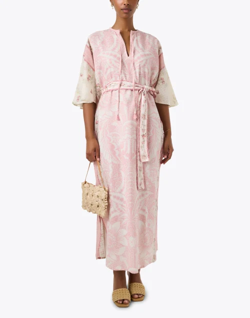 Iris Pink Floral Cotton Kaftan