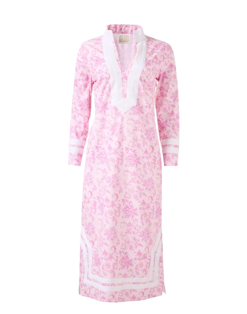 Pink Floral Cotton Tunic Dress
