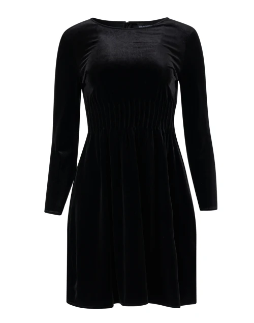 Black Velvet Fit and Flare Dress
