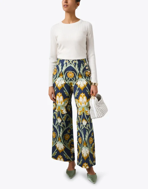 Antonella Navy Floral Wide Leg Pant