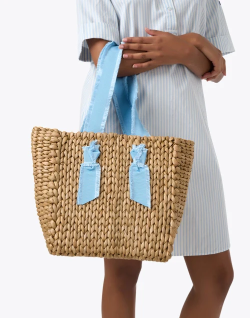 Isla Bahia Blue Woven Tote Bag