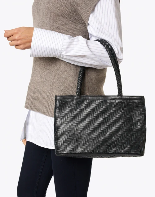 Ella Black Leather Shoulder Bag
