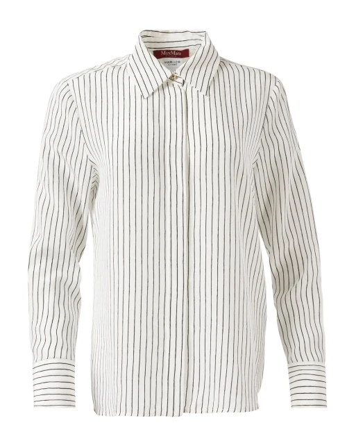 Lama White Striped Silk Shirt