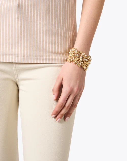 Gold Branch Pearl Cuff Bracelet