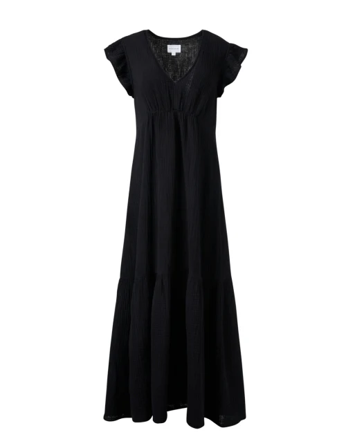 Ruby Black Cotton Gauze Dress
