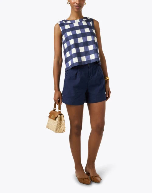 Tepee Navy Check Top