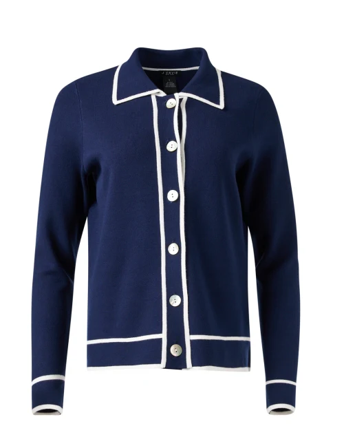 Navy and White Knit Jacket