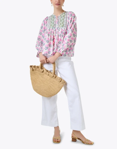 Aria Pink and Green Print Blouse