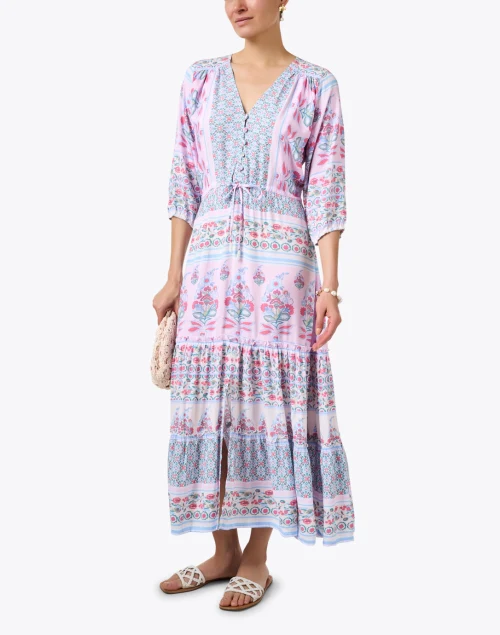 Carrie Pink Printed Midi Dress