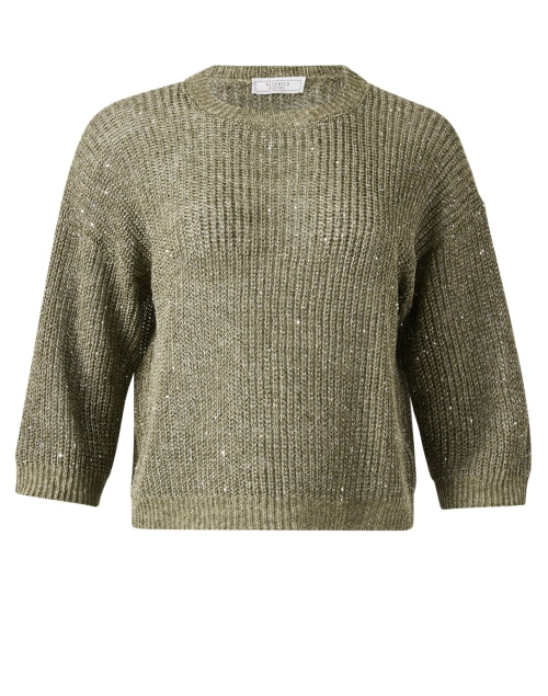 Green Sequin Knit Top