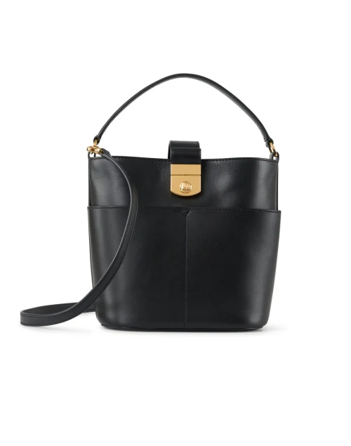 Small Crest Black Leather Bag