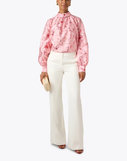 Pink Foil Floral Print Top