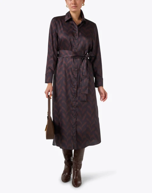 Multi Chevron Print Shirt Dress