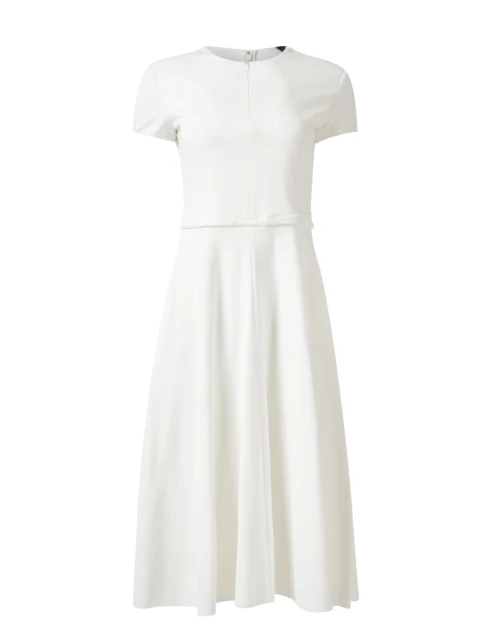 White Fit and Flare Zip Dress