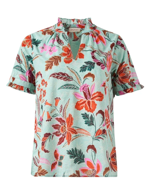 Ebisu Blue Floral Print Top