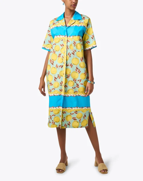 Watergreen Lemon Print Dress
