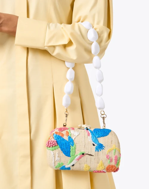 Josephine Raffia Embroidered Clutch