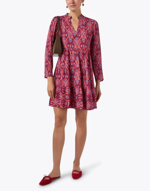 Red Ikat Print Dress